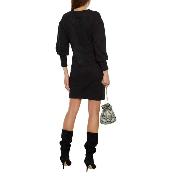 🌸SOLD🌸 NWT Walter Baker | Black Chenille Rib Knit Sweater Dress XS - Picture 2 of 11